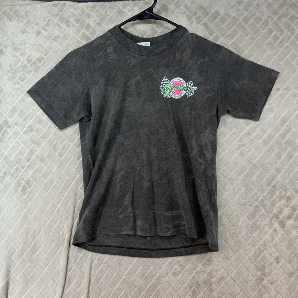 Stedman Kids L T-Shirt Gray Offroad Racing Graphic Short Sleeve Vintage 90s